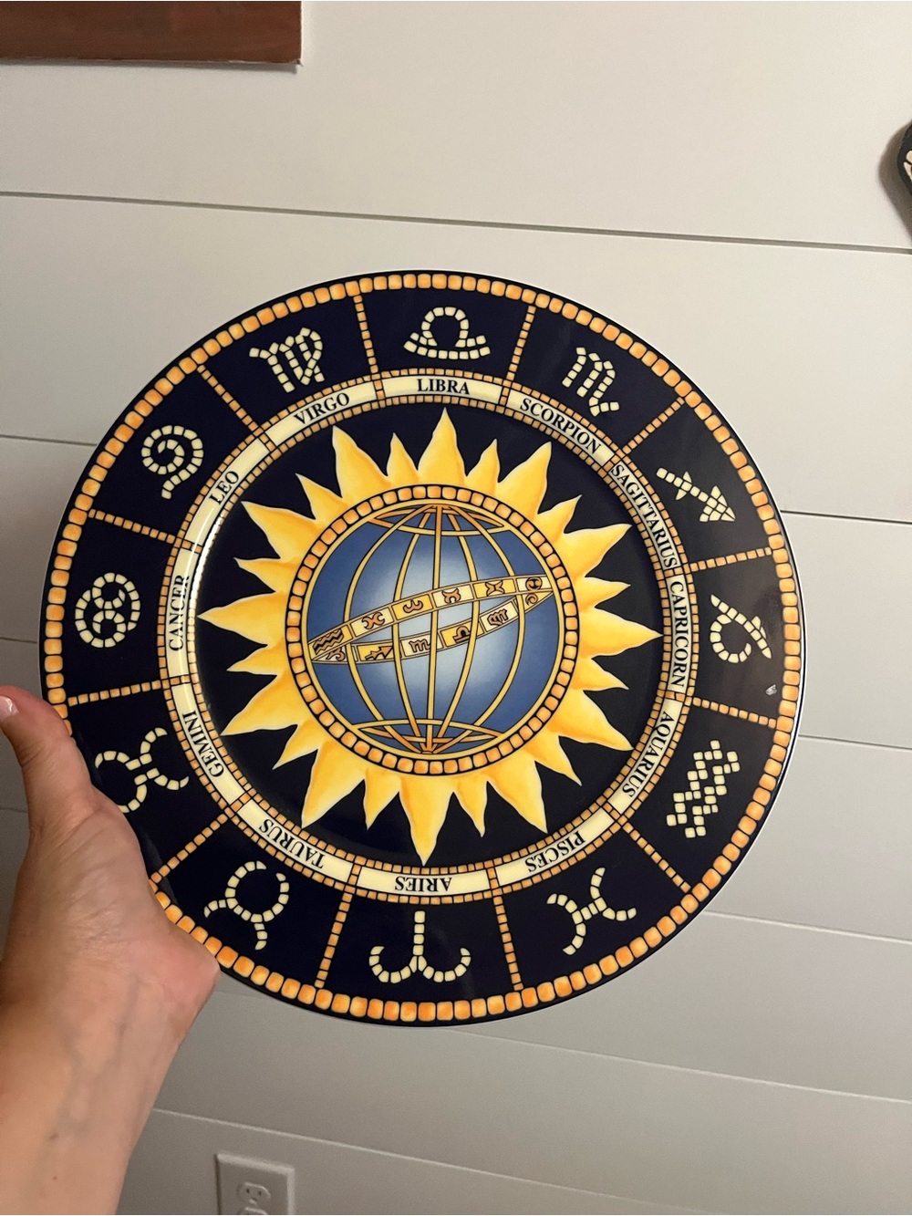 VTG Villeroy & Boch Astrology Armillary Sphere Sun Horoscope Zodiac Plate 90s